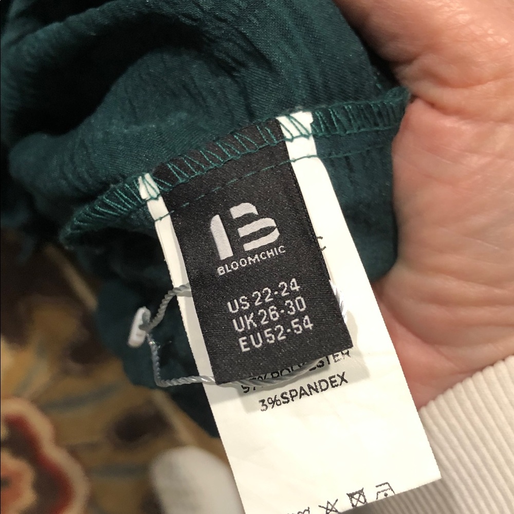 BloomChic Dark Teal Tiered Midi Dress - Picture 8 of 9